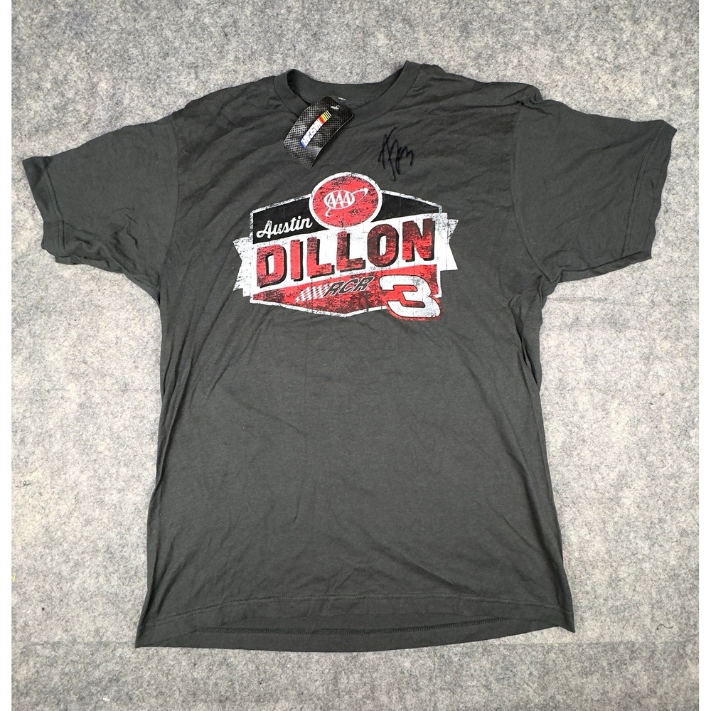 Nascar Austin Dillon Shirt #3 AAA Autograph - Gray Sz Large